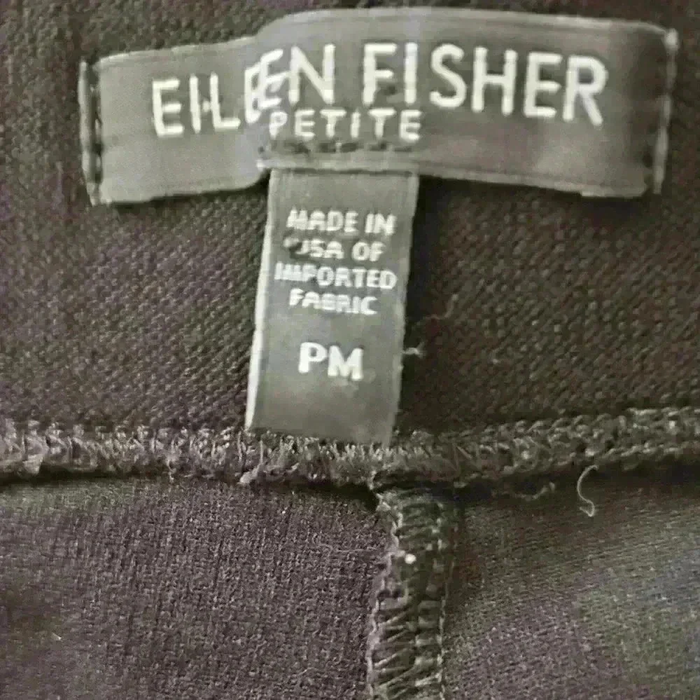 Eileen Fisher Womens Black Stretch Crepe Slim Ankle Pants PM